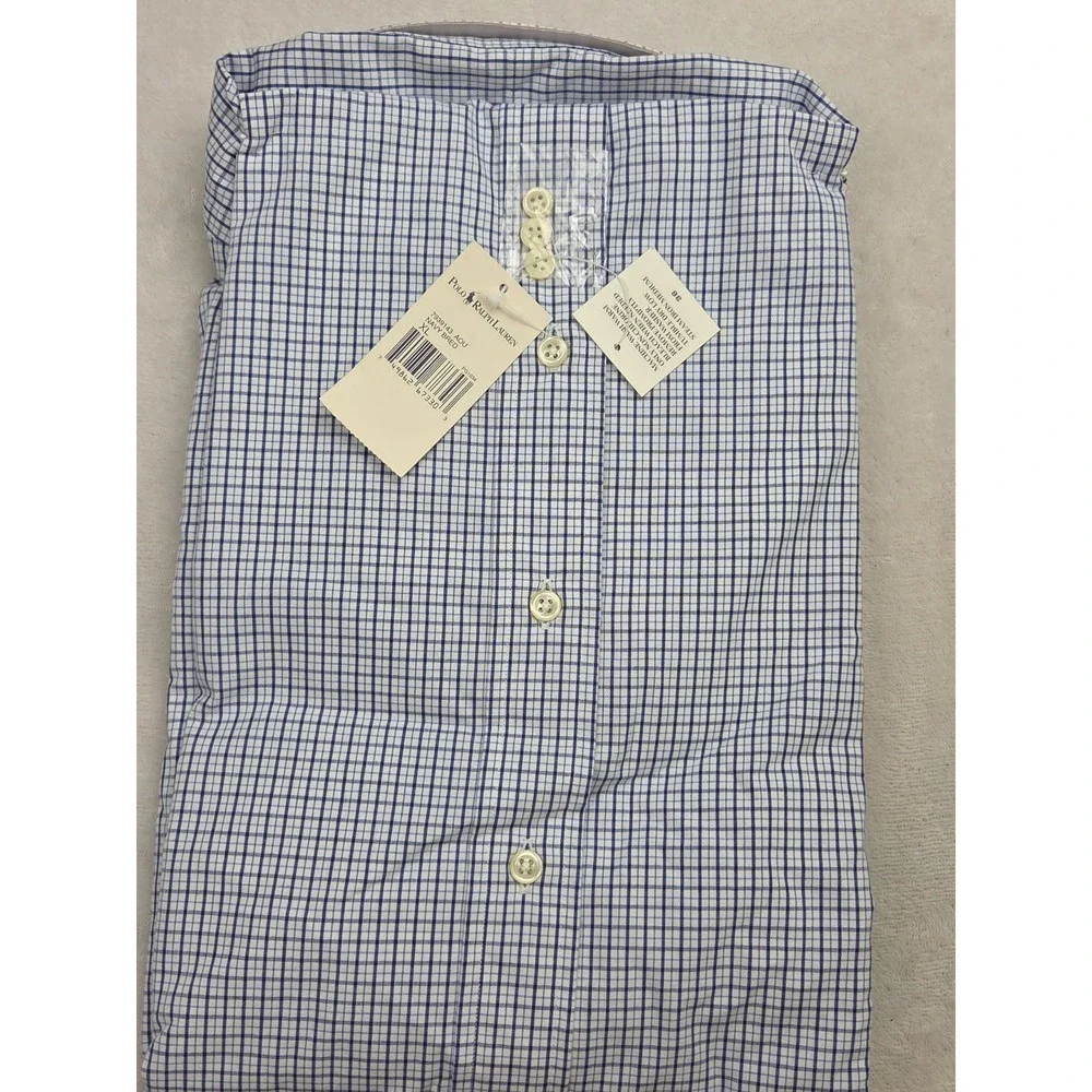 NWT 90s Vintage Polo Ralph Lauren Lowell Sport Shirt Cotton Mens XL Navy Blue